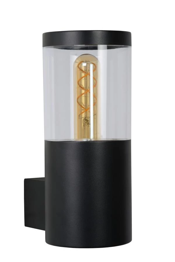 Lucide FEDOR - Wandlamp Binnen/Buiten - 1xE27 - IP44 - Zwart - uitgezet